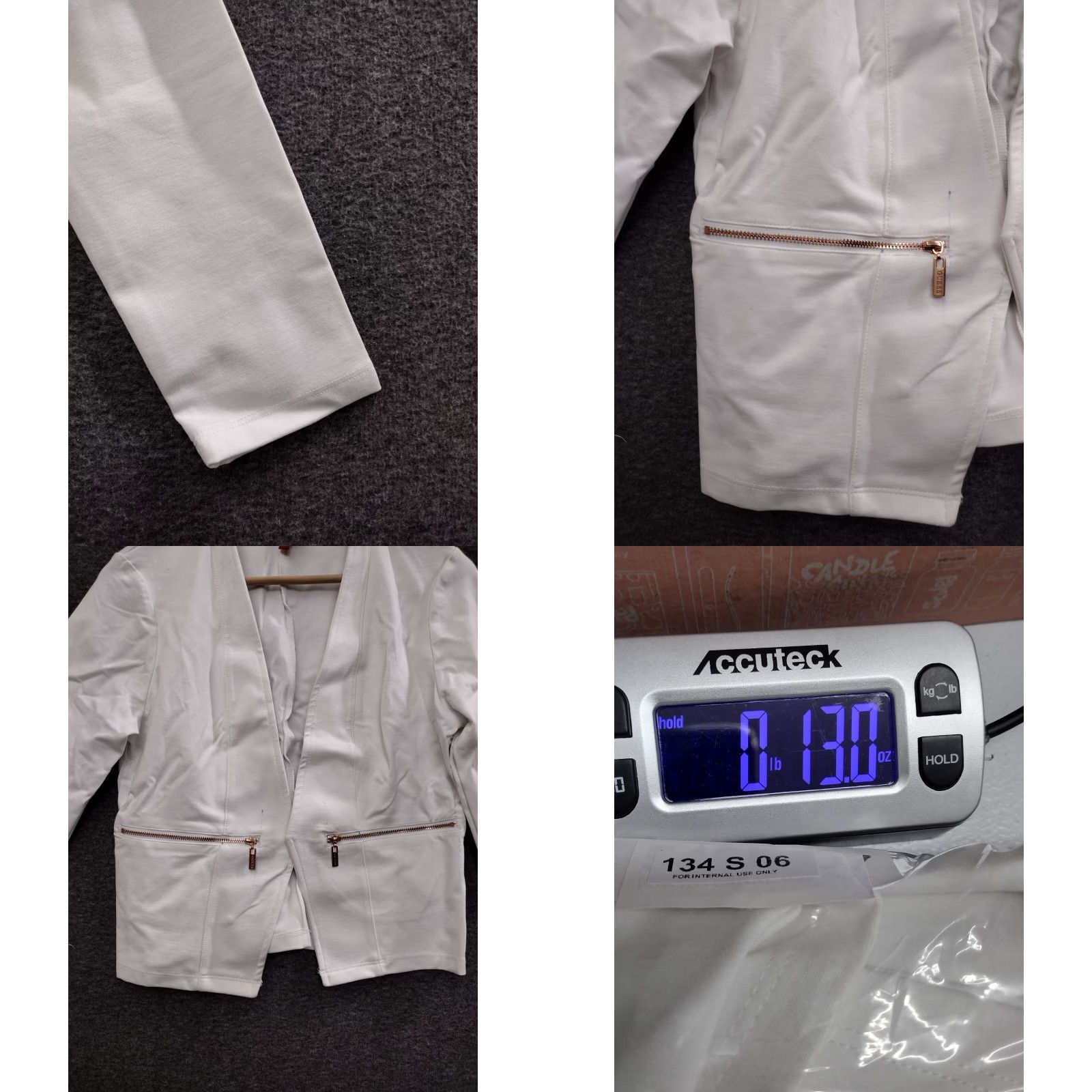 Guess Guess Women's Ivory Open Front Blazer Cropped Length Size M Size M / US 6-8 / IT 42-44 - 8 Thumbnail