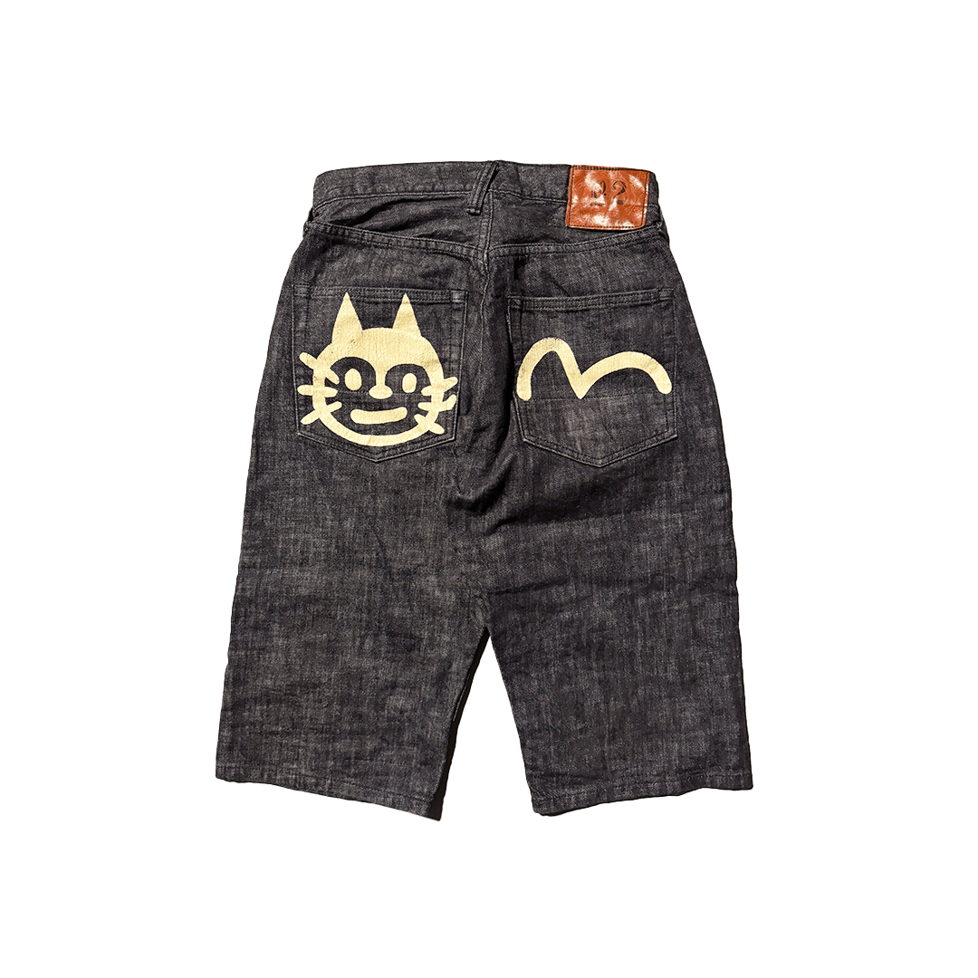 Evisu Evisu Cat Face Dark Blue Short (31x35) Size US 31 - 2 Thumbnail