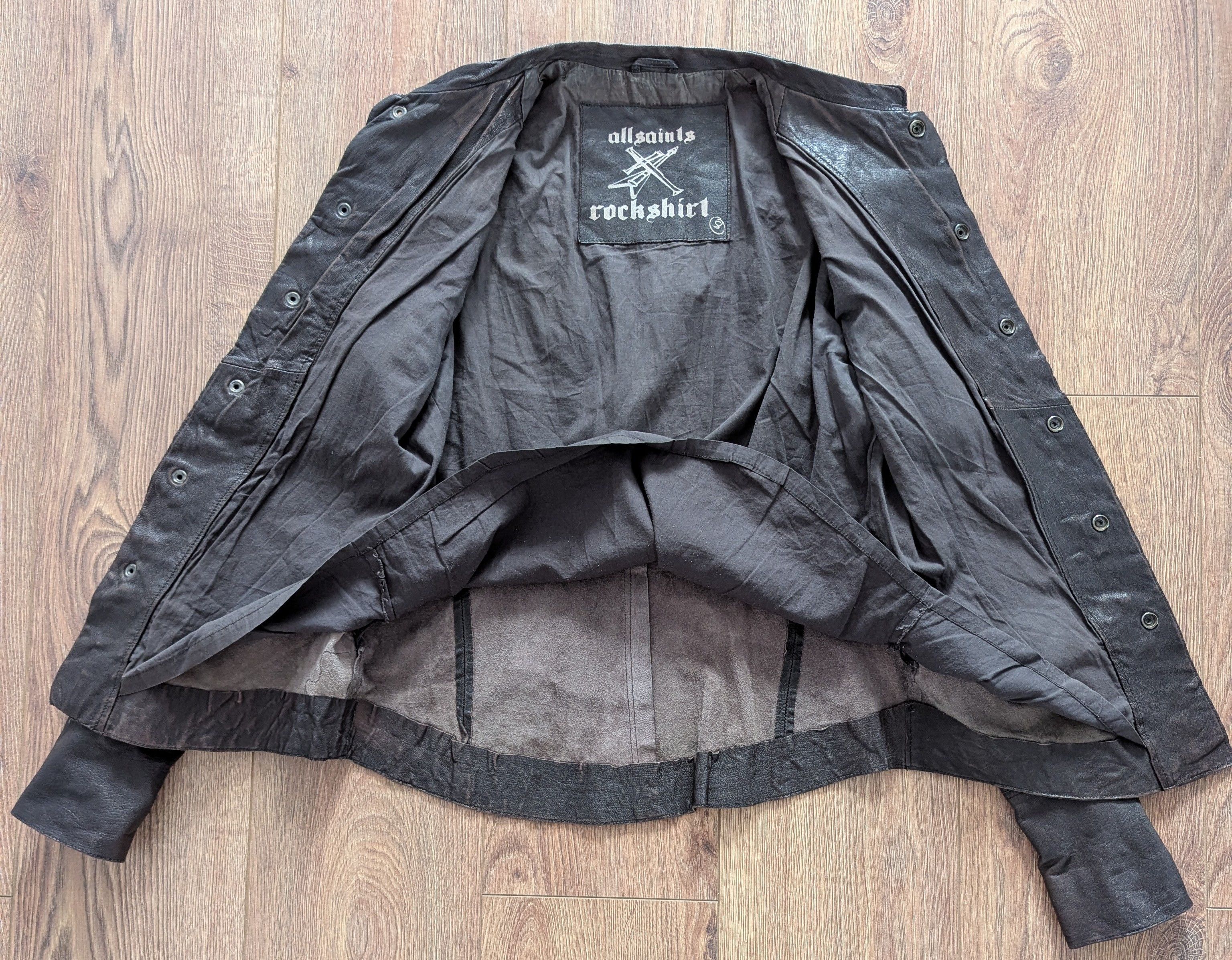 ALLSAINTS Rock Shirt Leather Clothing Slim Fit Dark Brown
