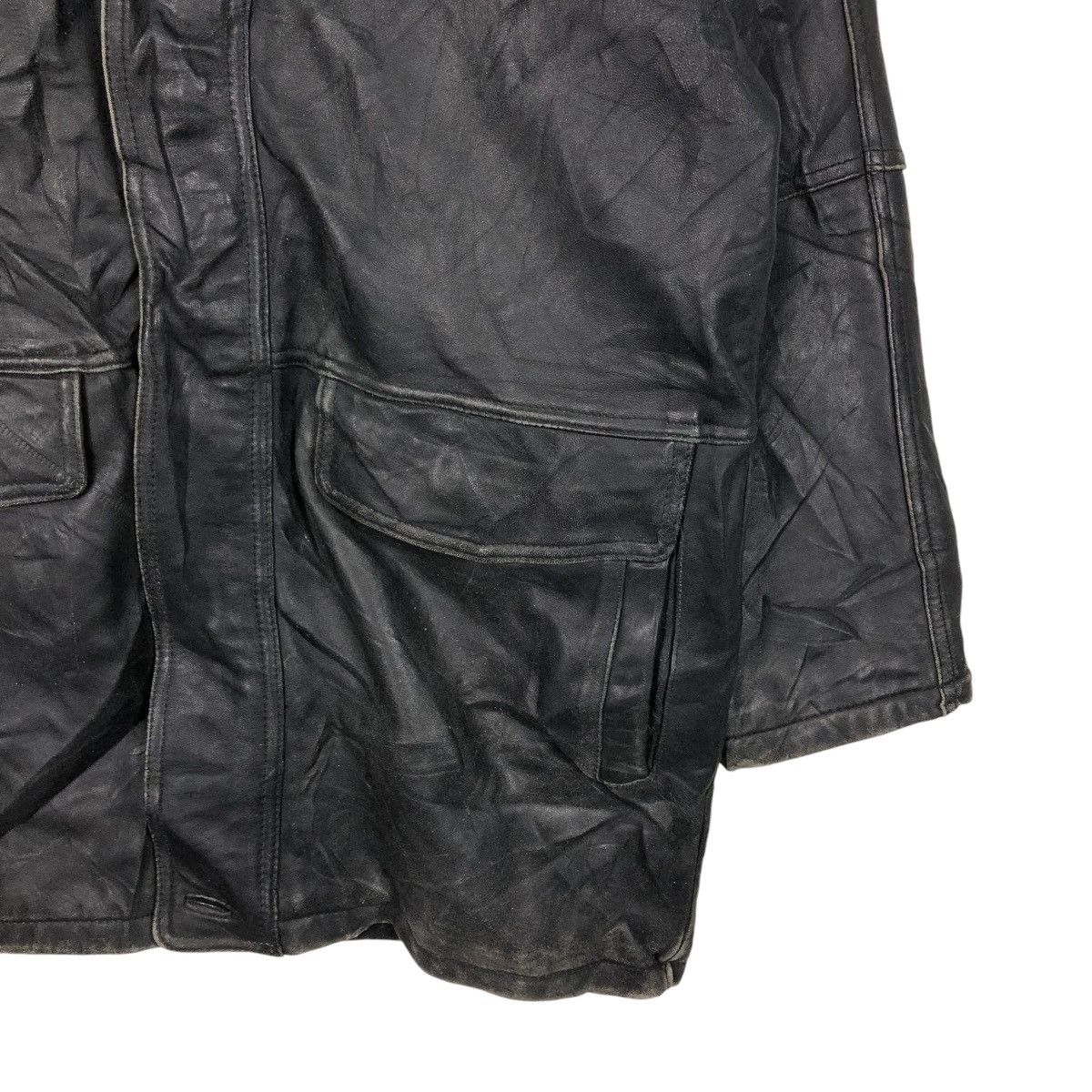 Japanese Brand 🔥VINTAGE LEATHER JACKET MULTI POCKET ROCHI ISSEY MIYAKE Size US L / EU 52-54 / 3 - 7 Thumbnail