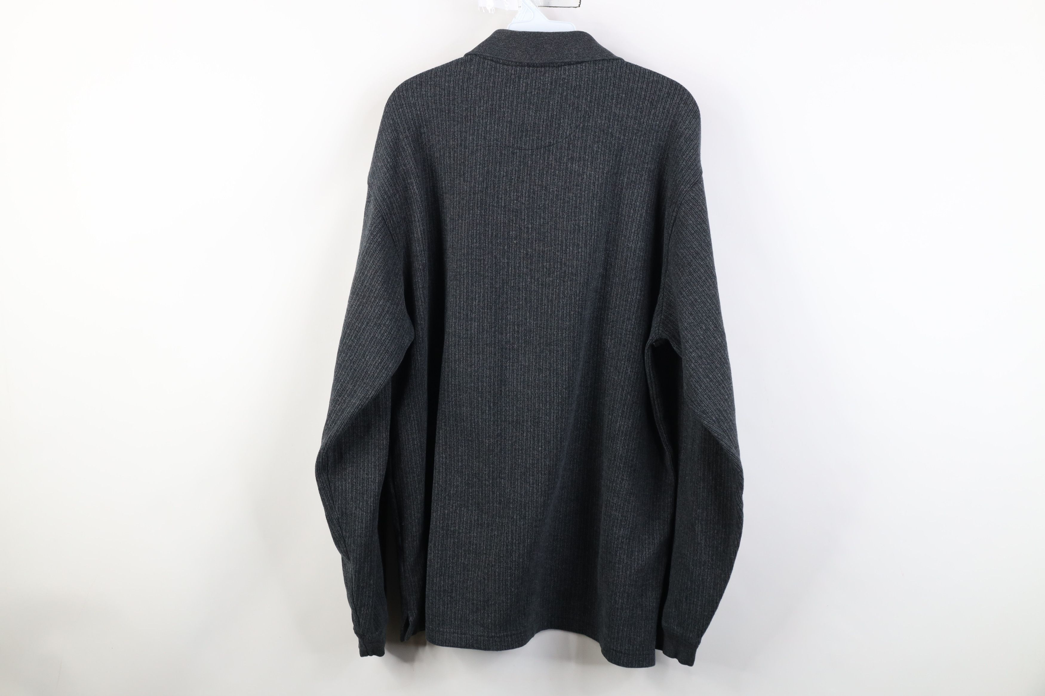 Vintage Vintage 90s Streetwear Ribbed Knit Long Sleeve Rugby Polo Size US L / EU 52-54 / 3 - 10 Thumbnail
