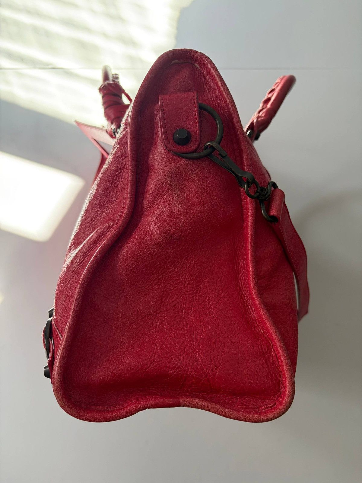 Balenciaga 2012 BALENCIAGA Rose Jaipur Lambskin Leather Motorcycle City Size ONE SIZE - 6 Thumbnail