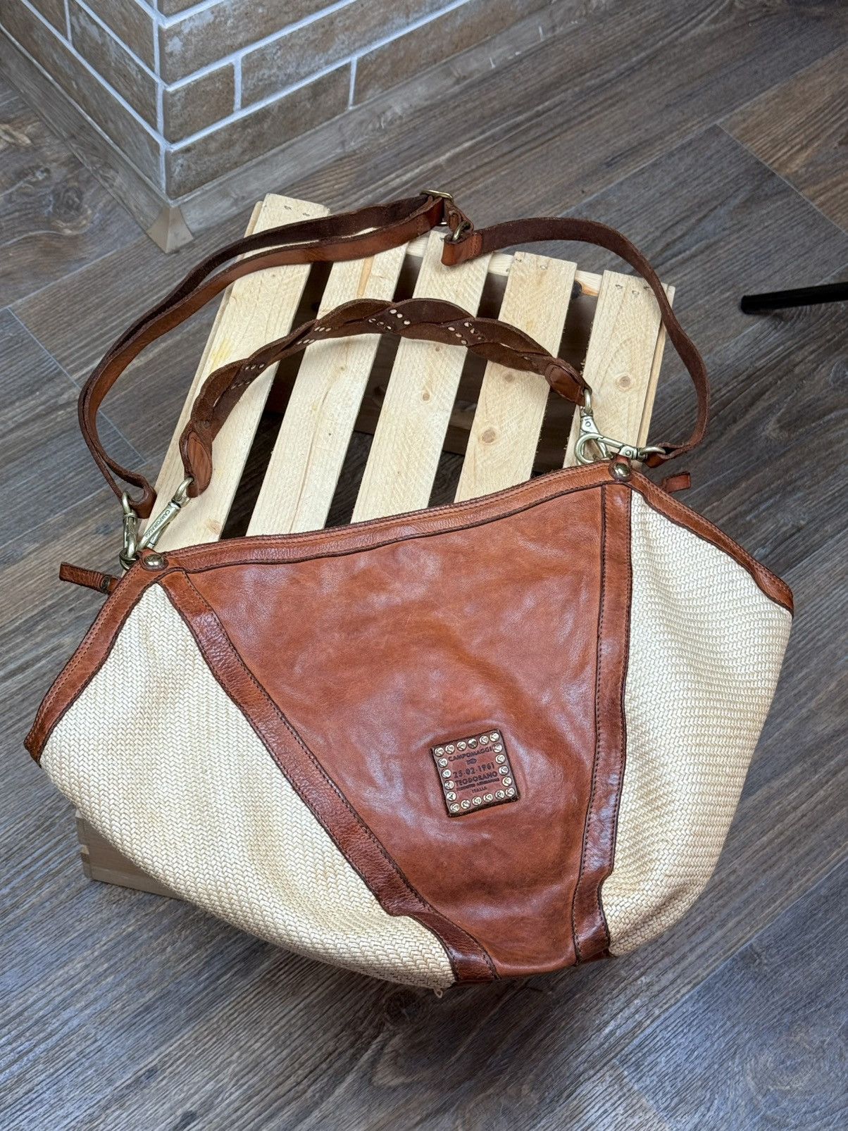 Campomaggi Campomaggi Anna Brown Leather Woven Handbag Crossbody Size ONE SIZE - 2 Thumbnail