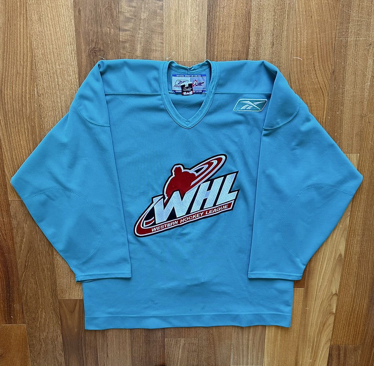 Reebok Vintage 90s Reebok WHL CHL Fight Strap Authentic Teal Jersey Size US XXL / EU 58 / 5 - 1 Thumbnail
