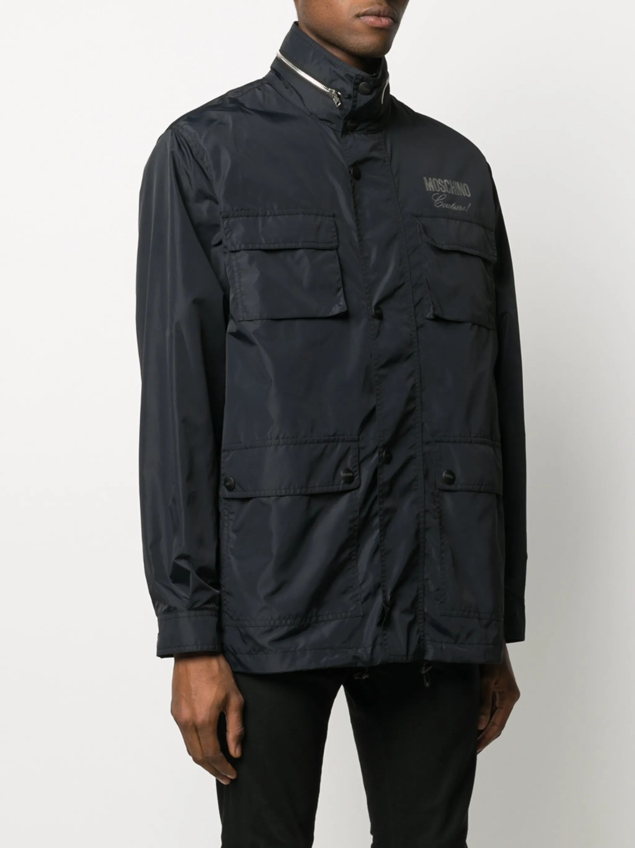 Moschino o1y0225 Logo Turtleneck Jacket in Black Size US M / EU 48-50 / 2 - 2 Thumbnail