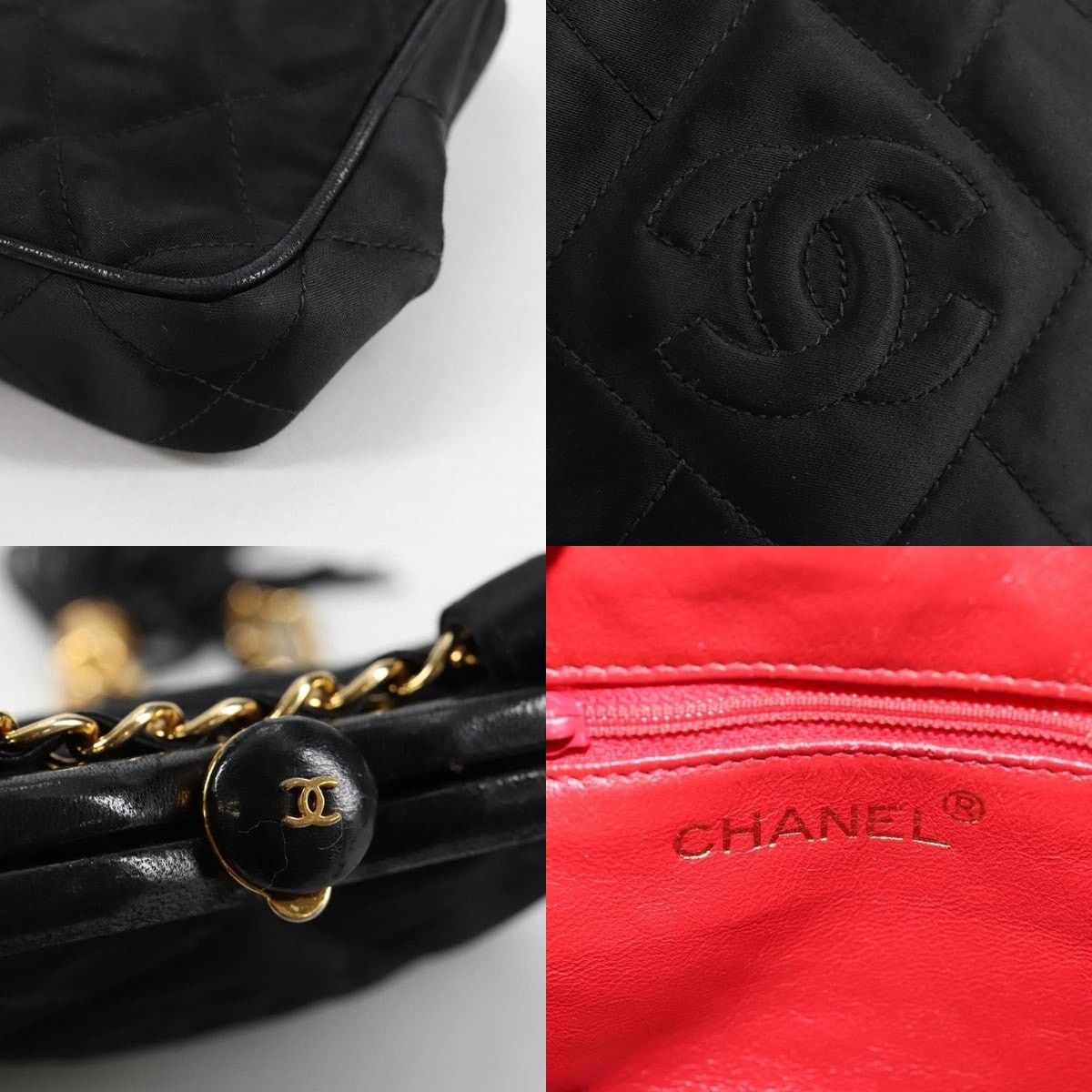 Chanel Chanel Matelasse Waist Bag Satin Black Gold CC Size ONE SIZE - 6 Thumbnail