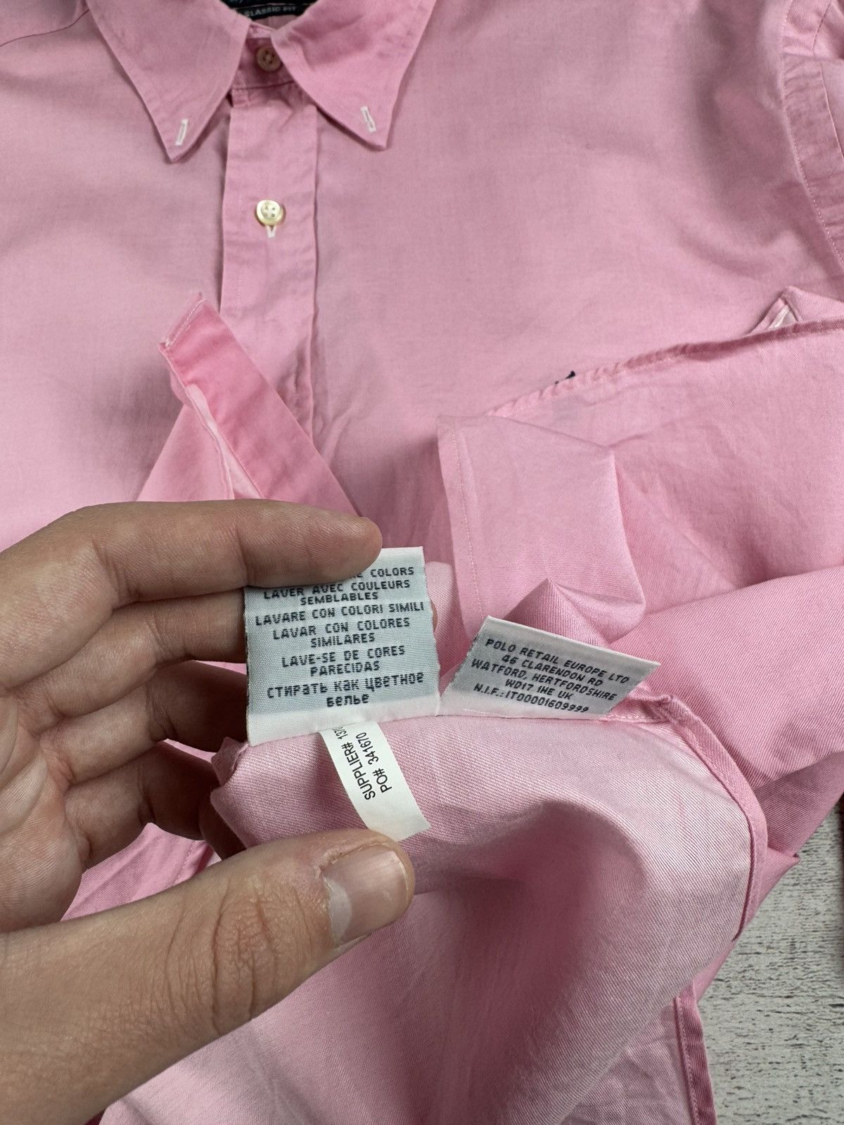 Polo Ralph Lauren Polo Ralph Lauren Rose Classic Blank Longsleeve Button Shirt Size US XL / EU 56 / 4 - 12 Thumbnail