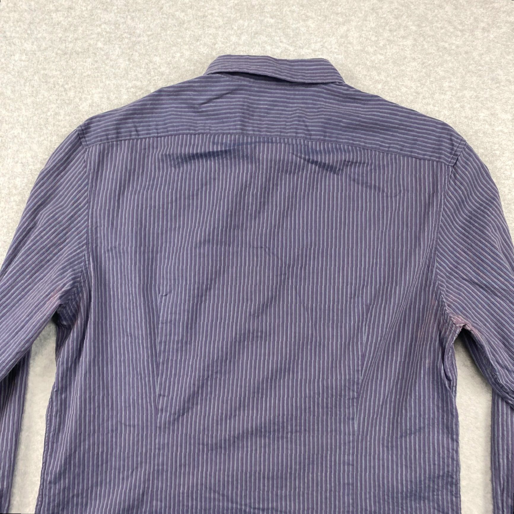John Varvatos John Varvatos USA Luxe Button-Up Shirt Mens Medium M Blue Striped Long Sleeve Size US M / EU 48-50 / 2 - 7 Thumbnail