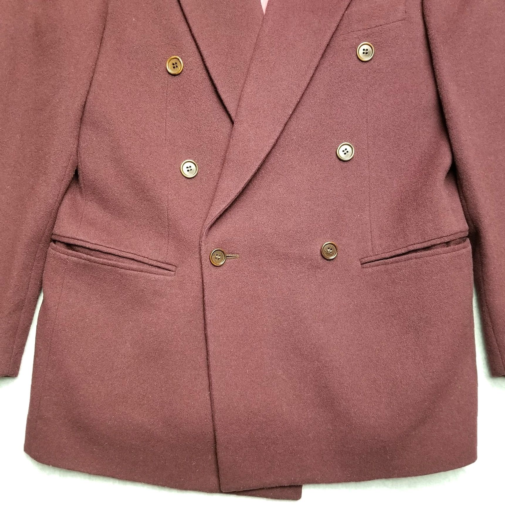 Tombolini Urbis Blazer Mens Italian 48 Roger Stuart Eugenio Tombolini Jacket, Wool, Cashmere, Polyester Red - Vintage Men 48, Regular, Solid Size 48R - 4 Thumbnail