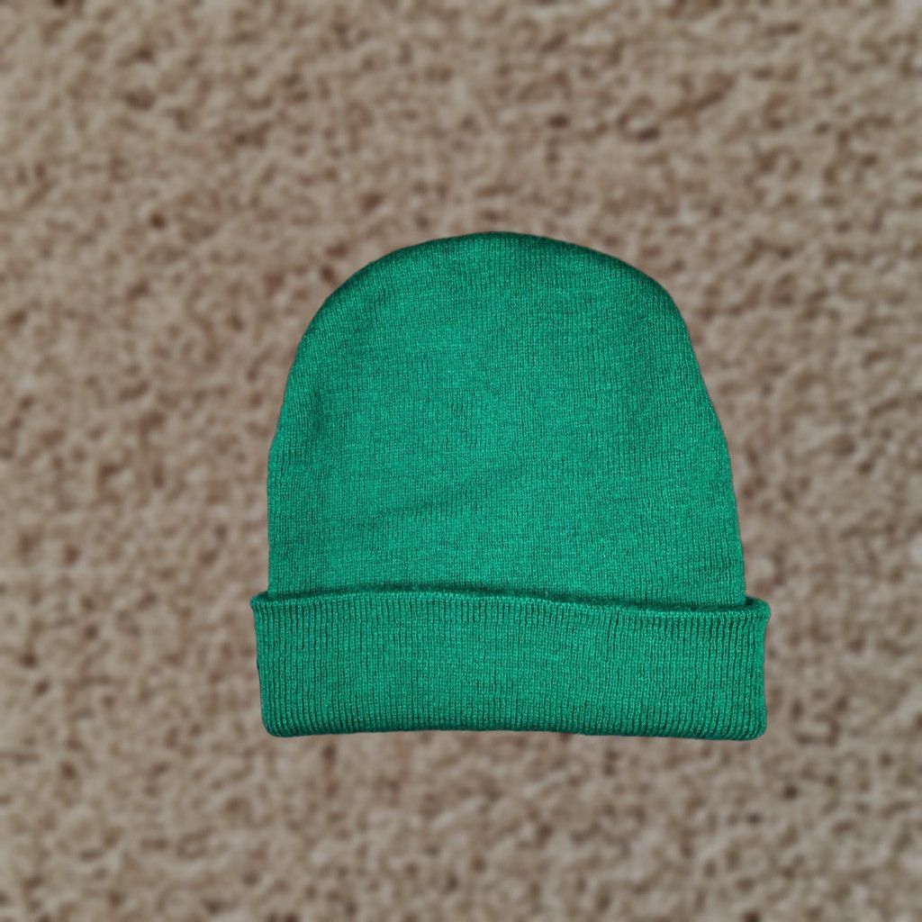 Vintage Beanie Toque Adult One Size Green Knit Acrylic Cuff Winter Snow Ski Outdoors Size ONE SIZE - 1 Thumbnail