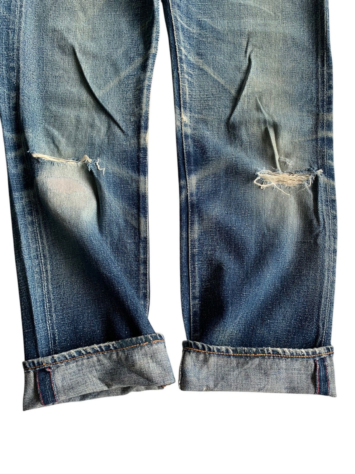 Vintage Vintage 45Rpm Selvedge Button Fly Rusty Distressed Denim Size US 27 - 10 Thumbnail