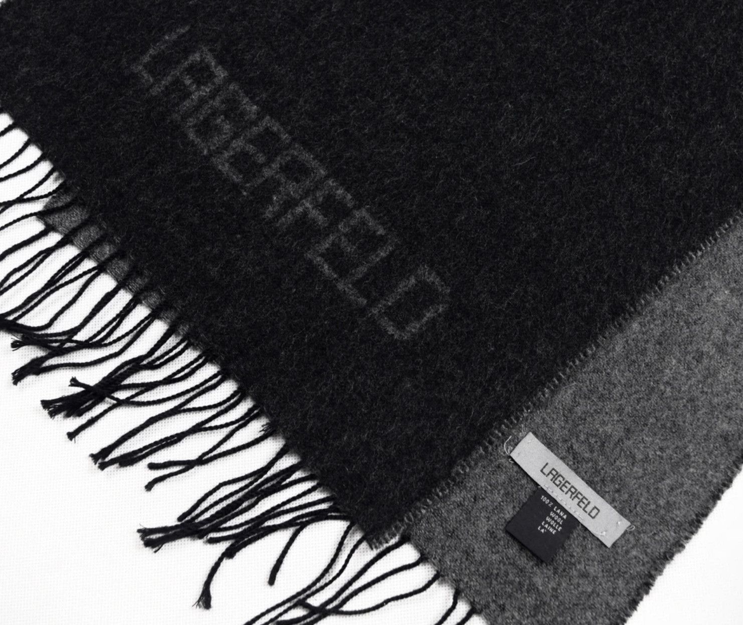 Karl Lagerfeld Reversible Wool Scarf Size ONE SIZE - 2 Thumbnail