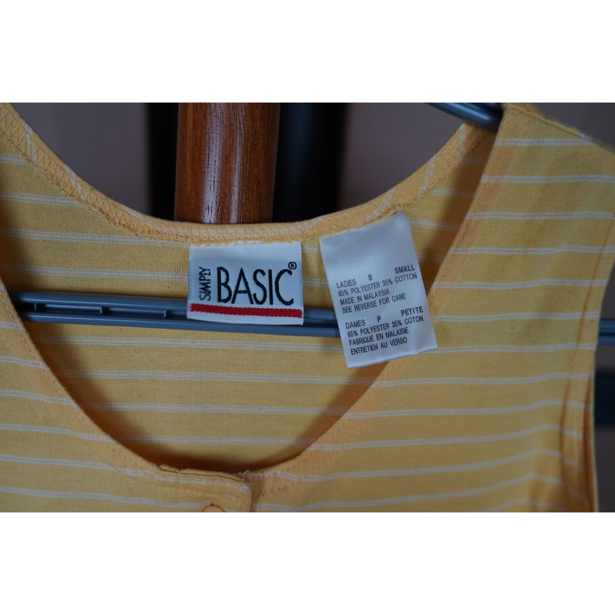 Vintage 90s Simply Basic Yellow Striped S #394 Size S / US 4 / IT 40 - 4 Thumbnail