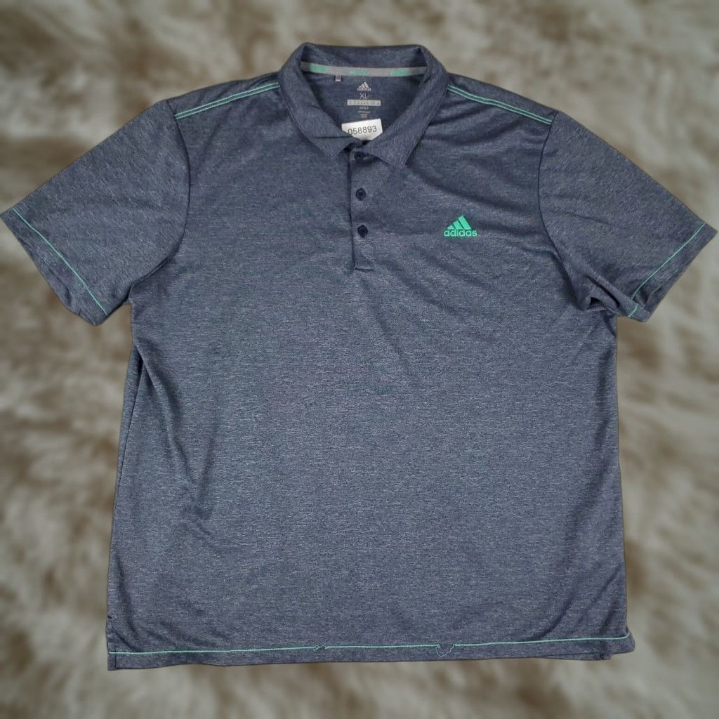 Adidas Adidas Polo Shirt Mens XL Blue Polo Shirt Golf Casual Short Sleeve Button Closure Collared Logo Vintage: No Size US XL / EU 56 / 4 - 1 Thumbnail