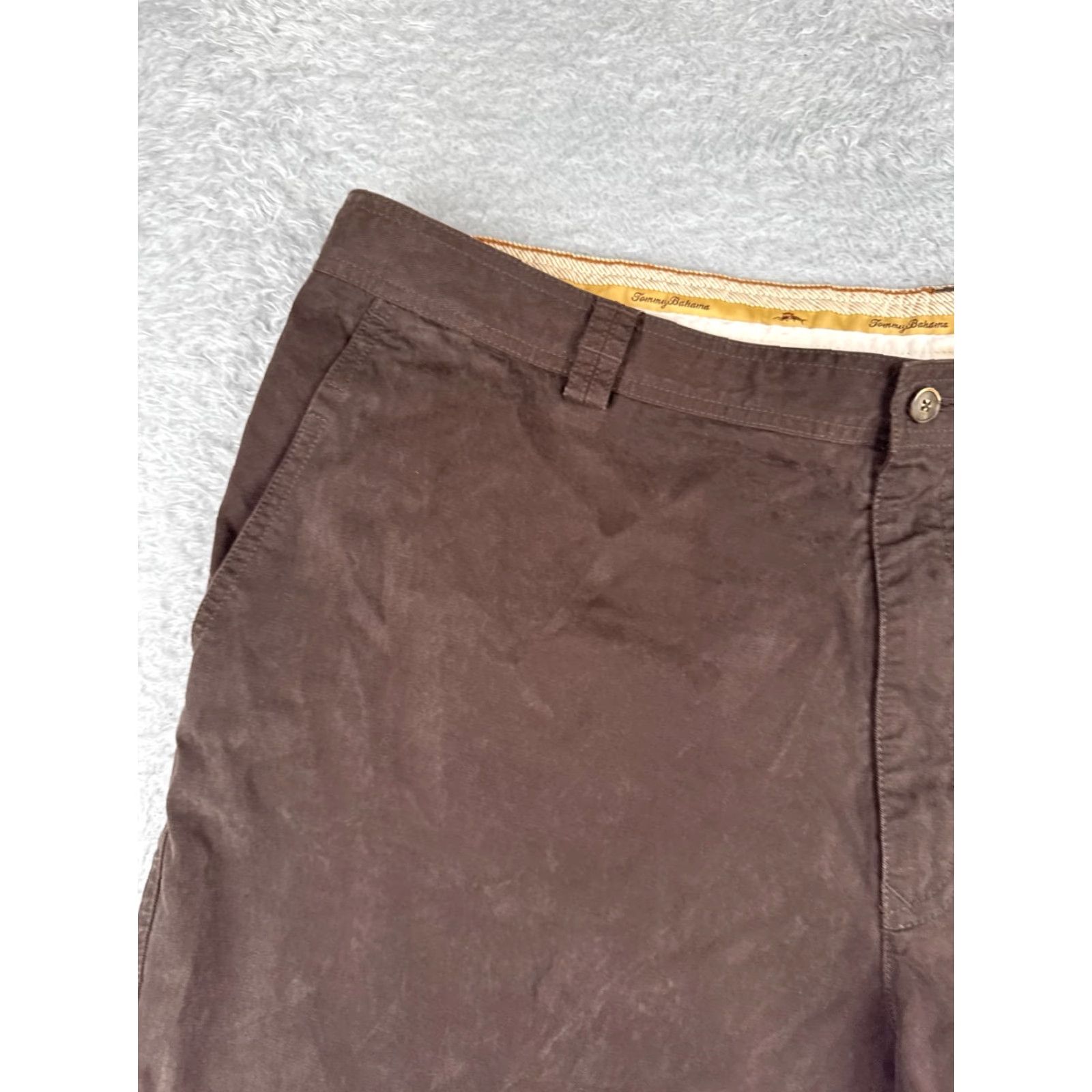 Tommy Bahama Tommy Bahama Shorts Mens 40 Brown Cotton Chino Beach Vacation Flat Front Pockets Aloha Beach Mens Size US 40 / EU 56 - 4 Thumbnail