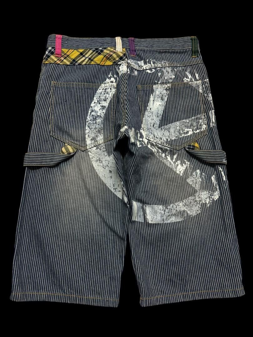 Vintage INSANE Japanese Hickory Short Mudwash Patcher Sick Style Size US 32 / EU 48 - 2 Thumbnail