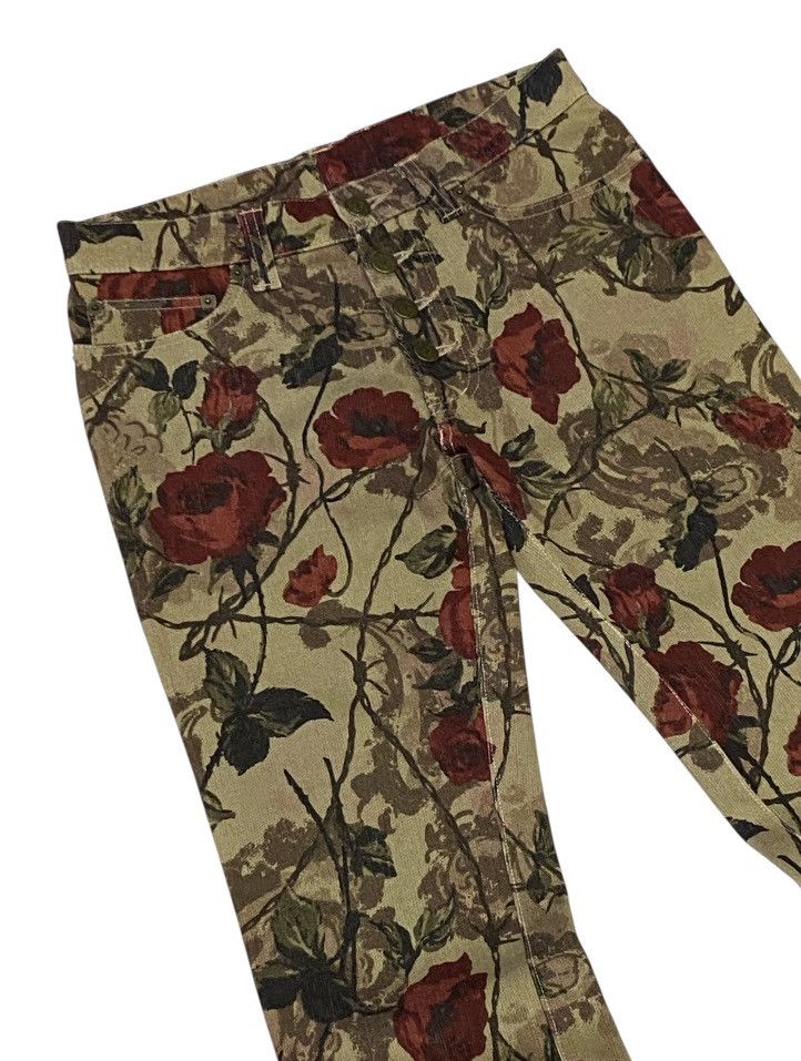 Tornado Mart 💃 Tornado Mart Japan Flare Printed Flower Stretch Jeans Size 28" / US 6 / IT 42 - 4 Thumbnail