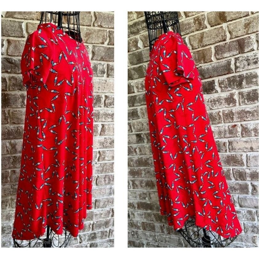 Other NWOT LulaRoe Irma Stars Popsicles Top 10 Red Hi Low Patr Size L / US 10 / IT 46 - 6 Thumbnail