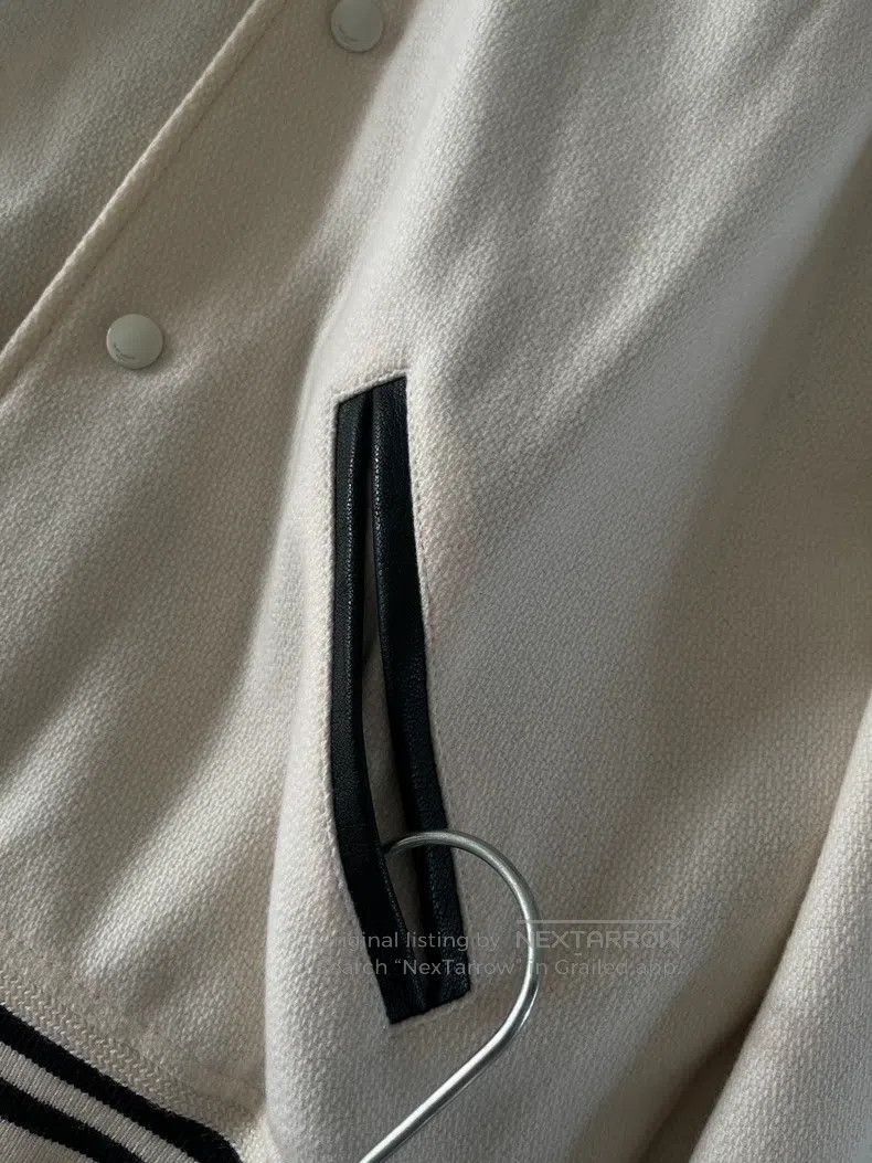 Saint Laurent Paris Saint Laurent Paris White Wool and Baseball Jacket Size US M / EU 48-50 / 2 - 5 Thumbnail