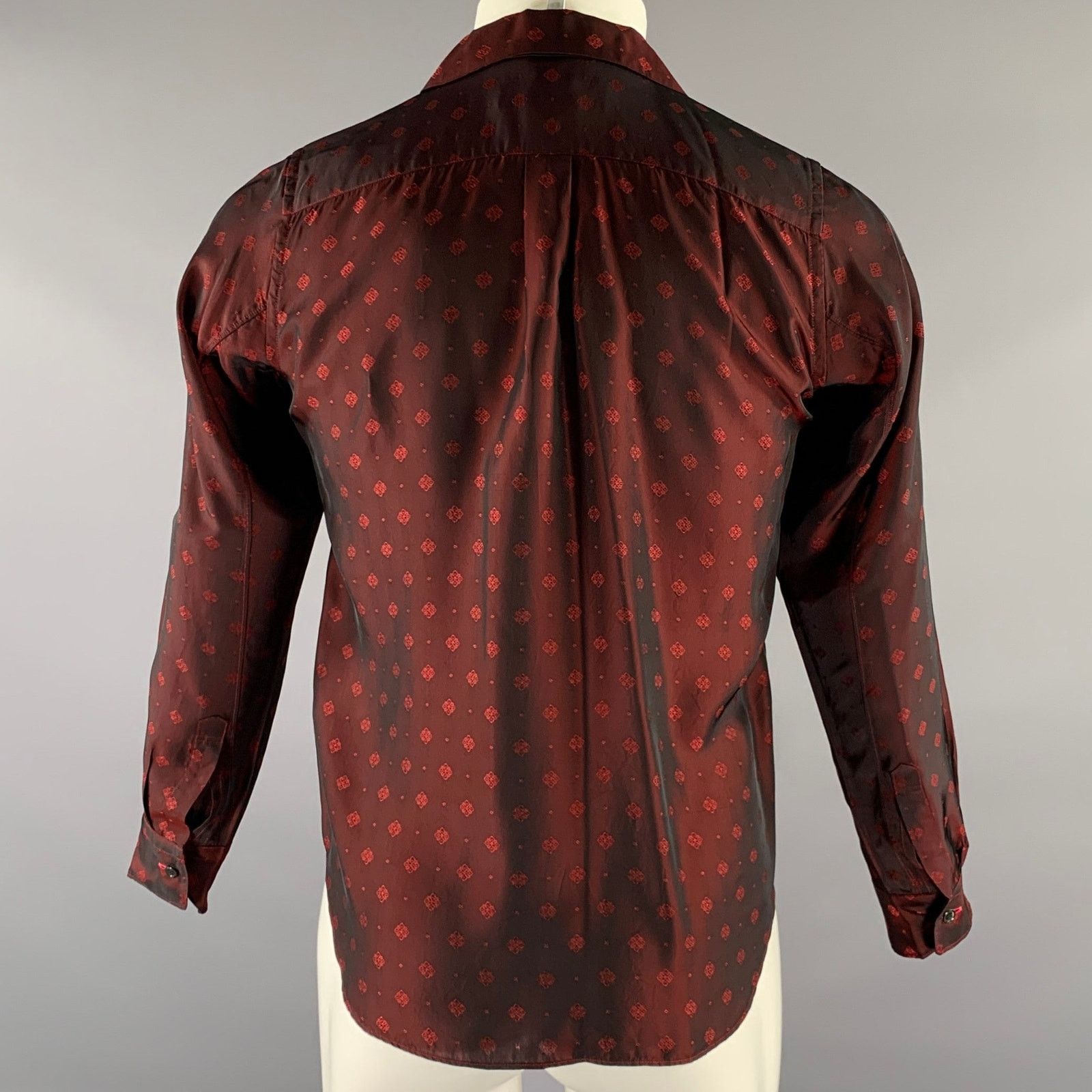Comme des Garcons COMME des GARCONS XS Burgundy Red Cupra Long Sleeve Shirt Size US XS / EU 42 / 0 - 4 Thumbnail