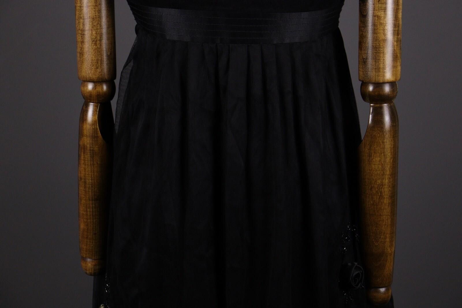 Designer Max Mara Black Mesh Floral Night Tank Midi Dress Size M Size M / US 6-8 / IT 42-44 - 8 Thumbnail