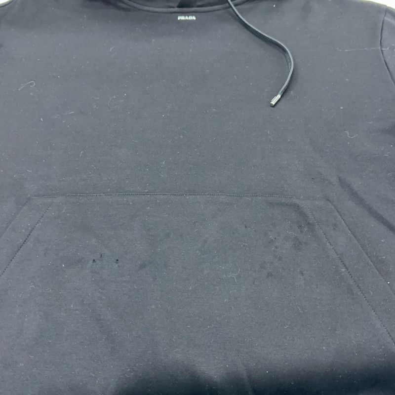 Prada Prada Black Hooded Sweatshirt with Pockets Size US L / EU 52-54 / 3 - 1 Thumbnail