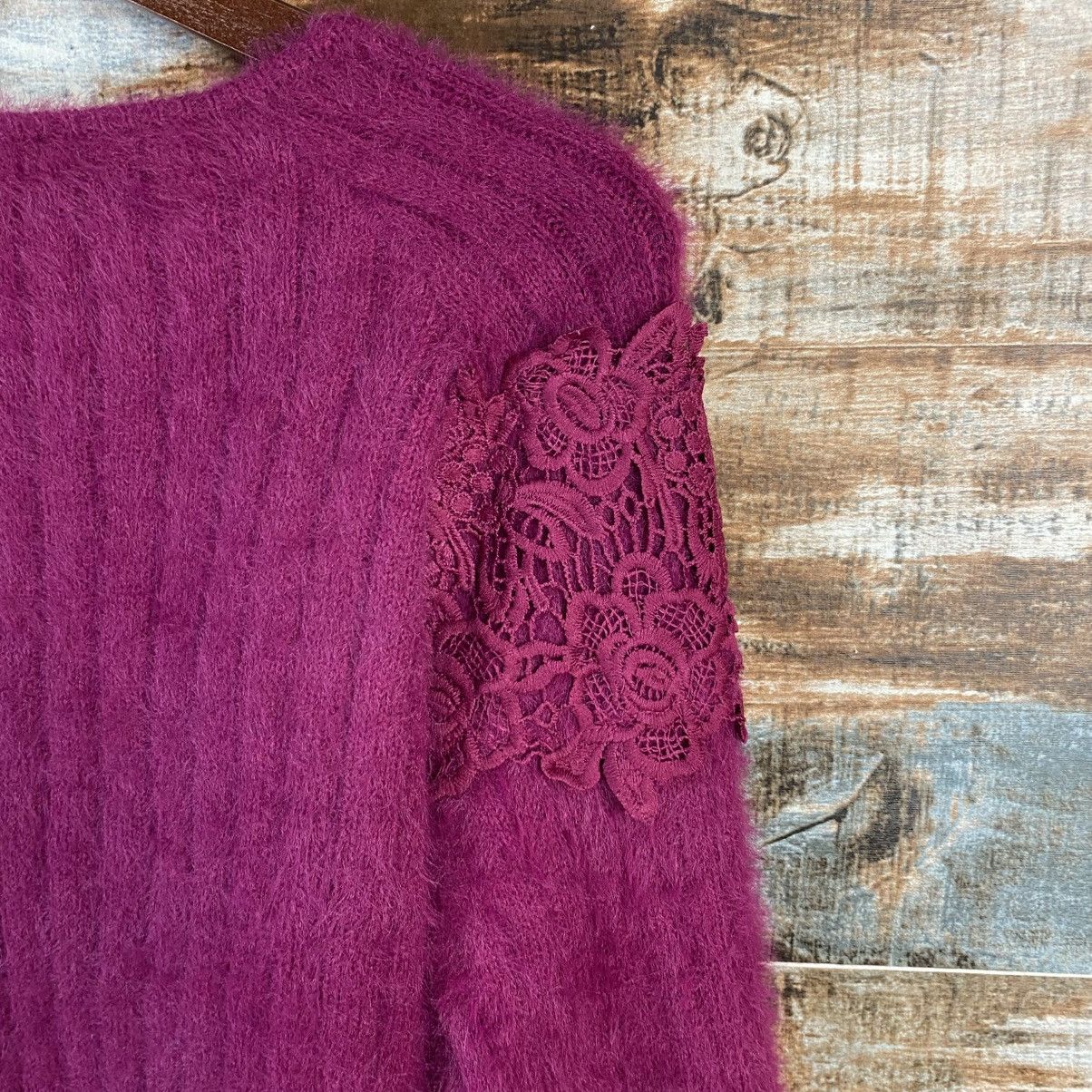 Japanese Brand DL A.G Plus Purple fur shaggy Knitwear #C1065 Size S / US 4 / IT 40 - 18 Thumbnail
