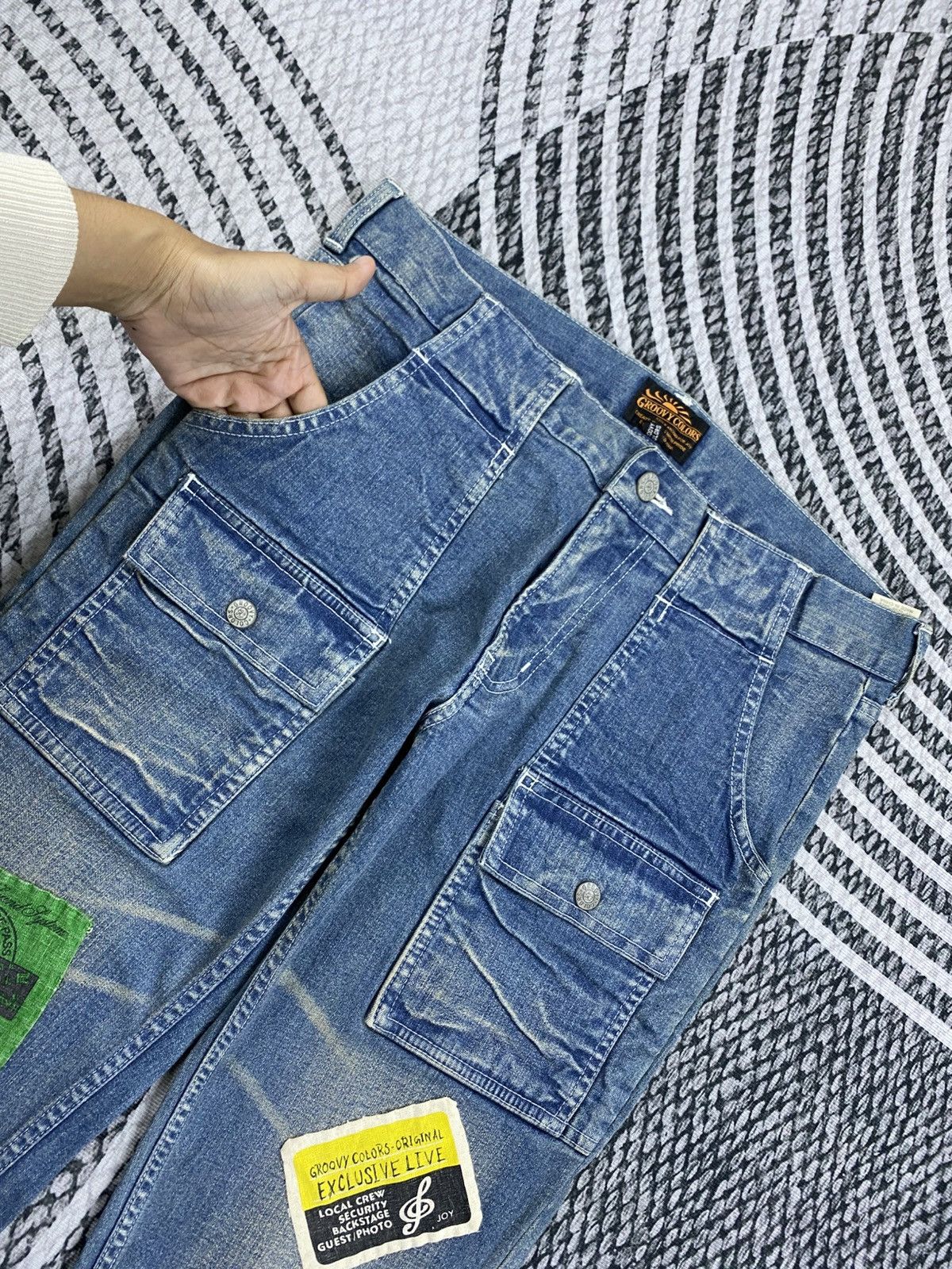 Hysteric Glamour Vtg Groovy Colors Hysteric Style Patches Bush Pants Jeans Size US 33 - 10 Thumbnail
