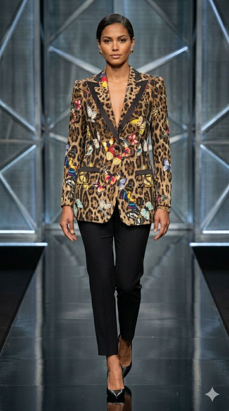 Dolce & Gabbana Dolce & Gabbana Silk Leopard Butterfly Blazer IT 44/US 8 Size M / US 6-8 / IT 42-44 - 1 Thumbnail