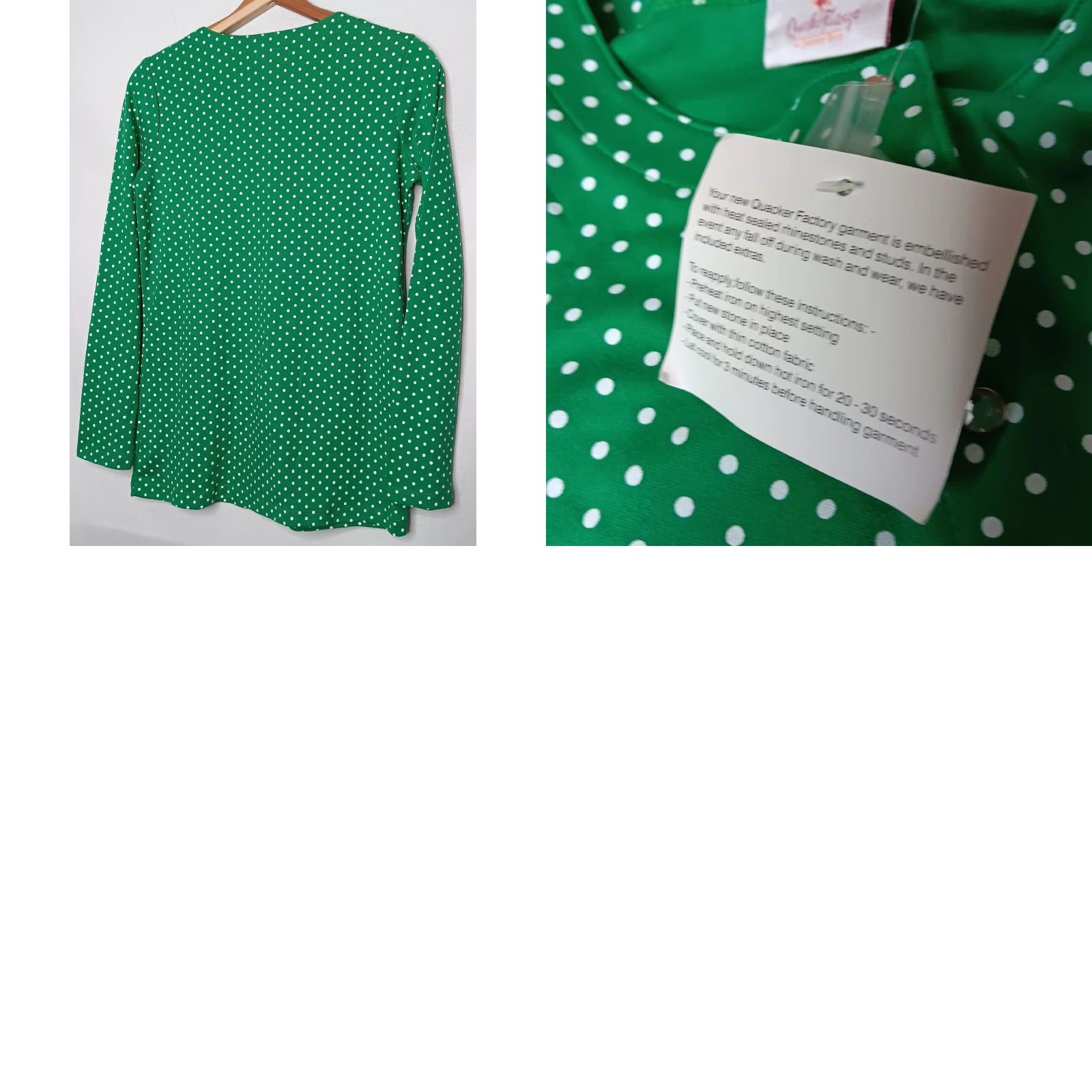 Quacker Factory Quacker Factory Shirt Women XXS Green Polka Dot Snap Up Long Sleeve Cardigan NEW Size XXS / US 00 / IT 34 - 8 Thumbnail