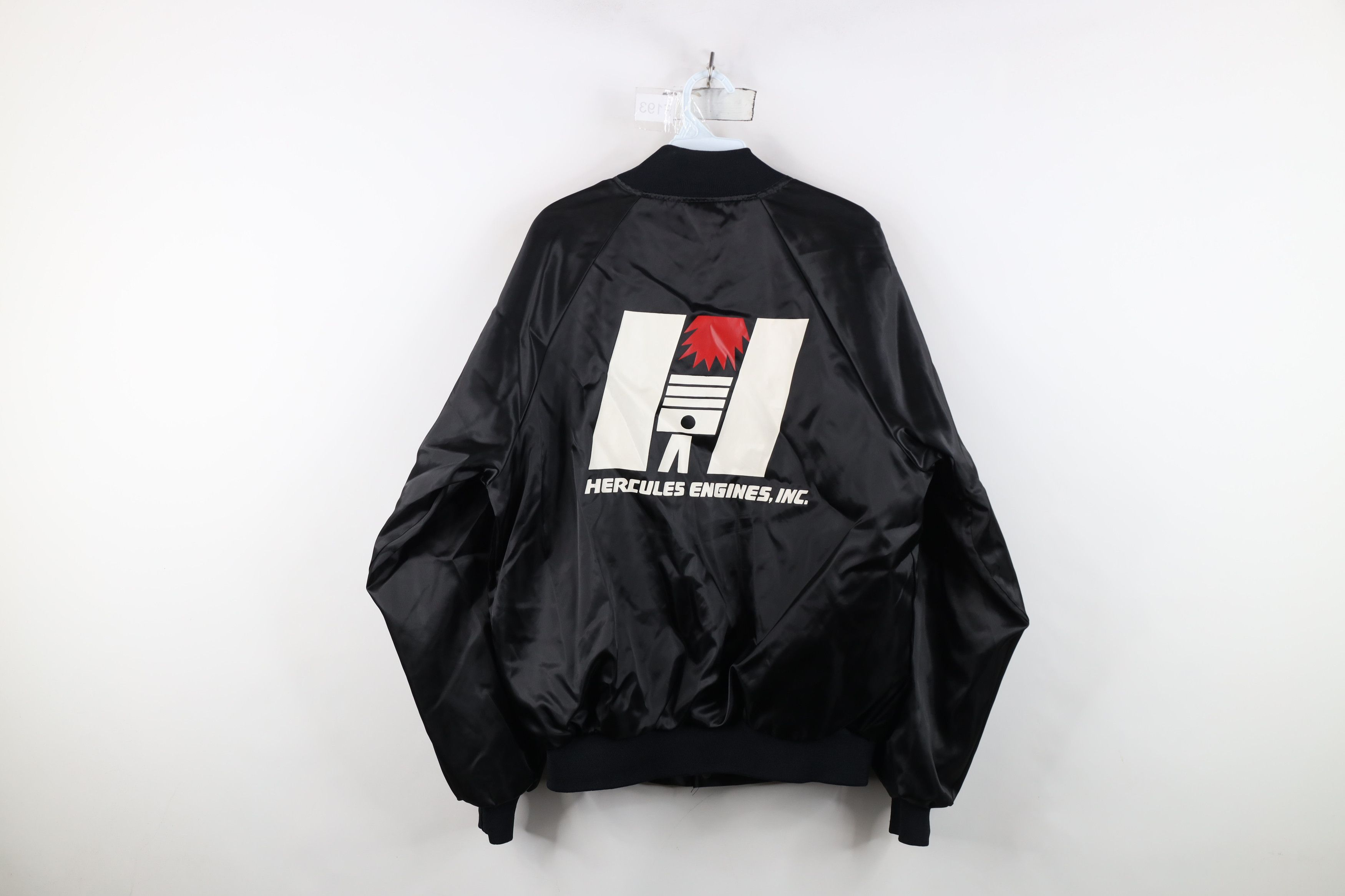 Vintage Vintage 80s Hercules Engines Racing Satin Bomber Jacket USA Size US L / EU 52-54 / 3 - 13 Thumbnail