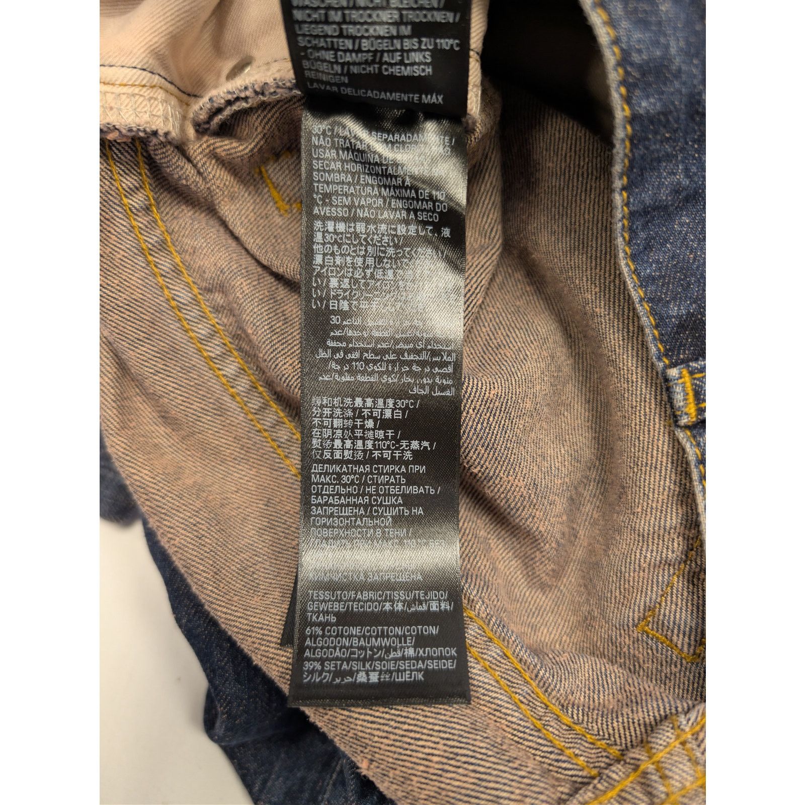 Balenciaga o1rshd1 Silk Blue Japanese Denim Baggy Pants in Dark Indigo Size US 30 / EU 46 - 17 Thumbnail