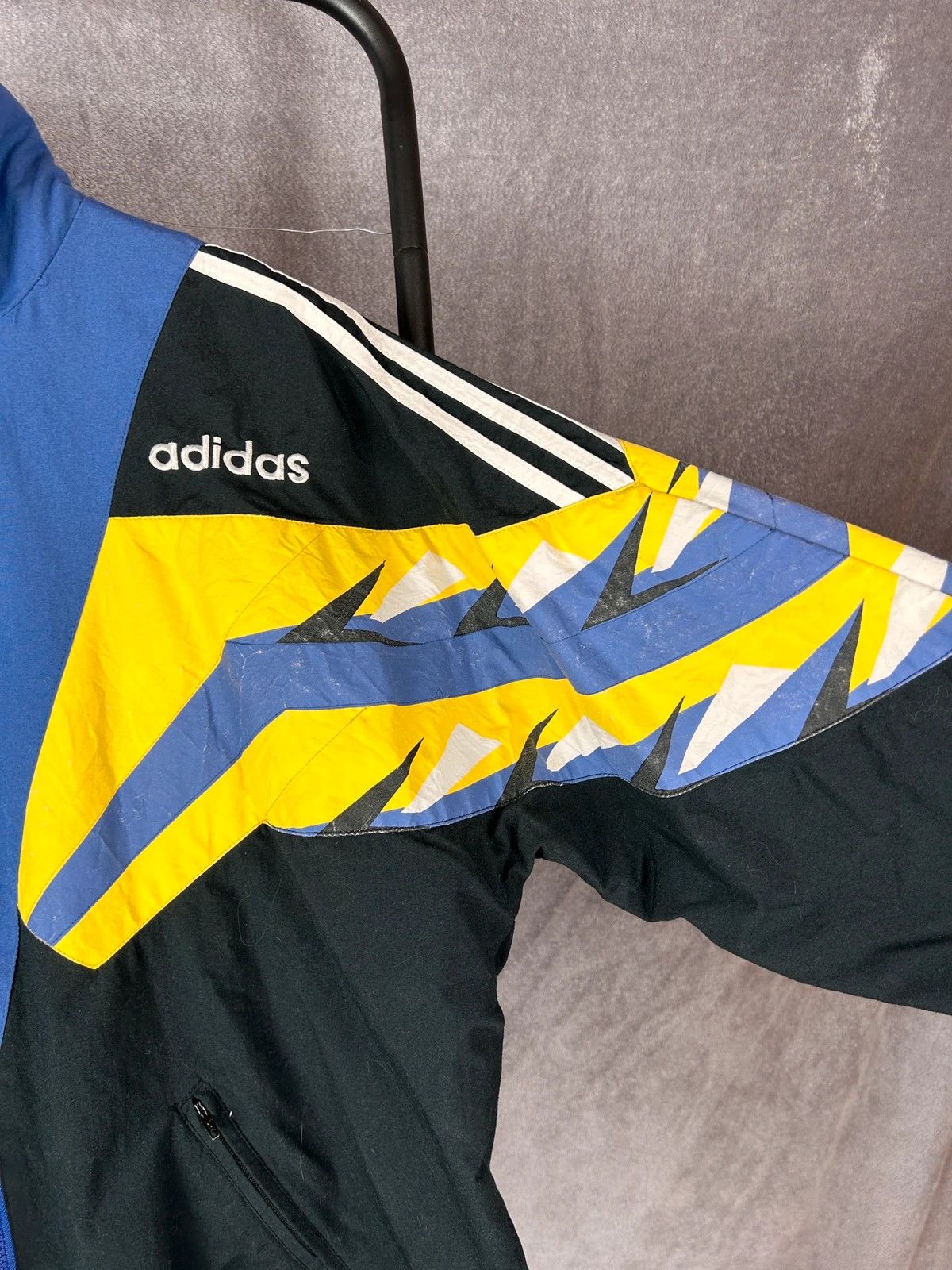 Adidas × Vintage Adidas vintage 90s zip jacket 3 stripes black Size US L / EU 52-54 / 3 - 5 Thumbnail
