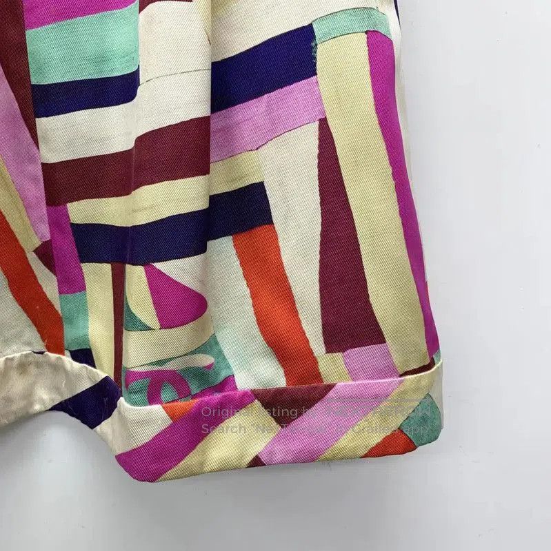 Chanel Chanel Colorful Silk Midi Skirt . Size 23" - 3 Thumbnail