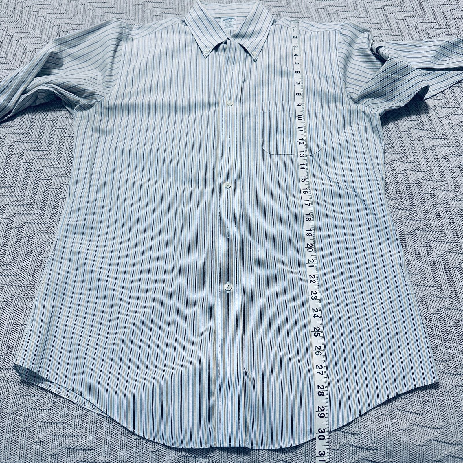 Brooks Brothers Brooks Brothers brown and blue stripe regent fit button down Size US M / EU 48-50 / 2 - 7 Thumbnail