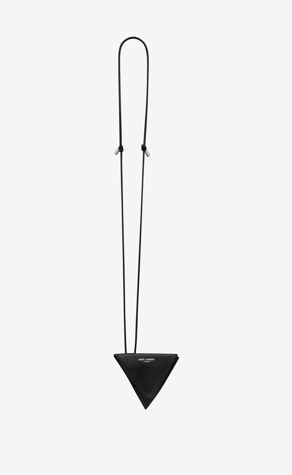 Saint Laurent Paris o1b1hav111226 Size: OS / Triangle Coin Purse Necklace Black Size ONE SIZE - 1 Thumbnail