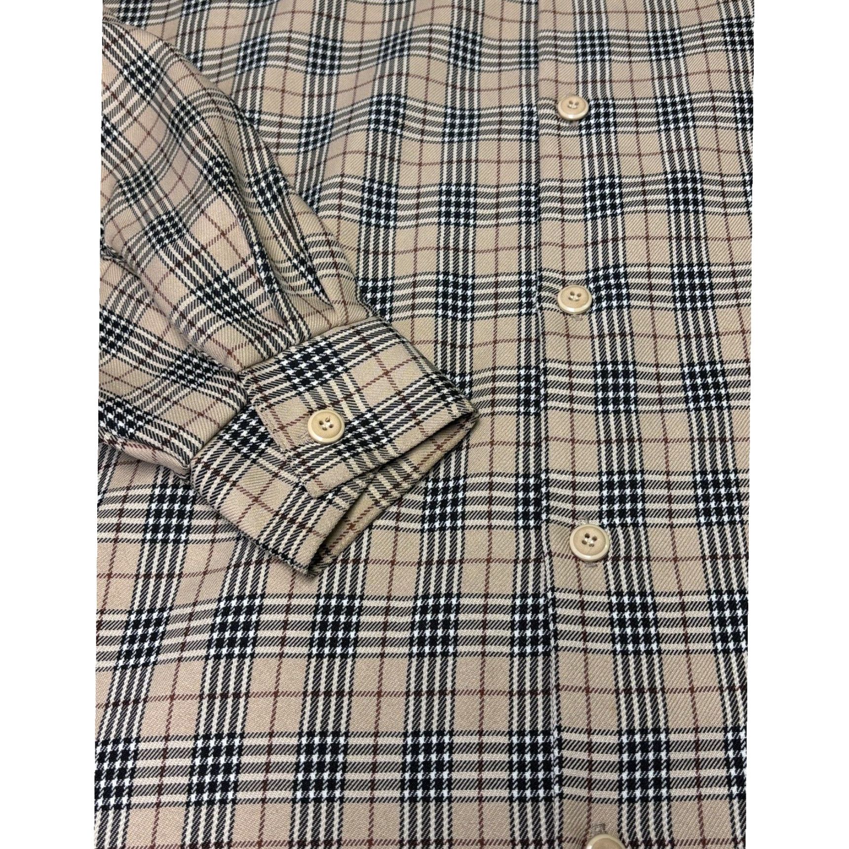 Vintage VINTAGE Smokey Joe's Plaid Button-Up Shirt Mens XL Tan Black Made in USA 565 90s Retro Preppy Casual Workwear Size US XL / EU 56 / 4 - 3 Thumbnail