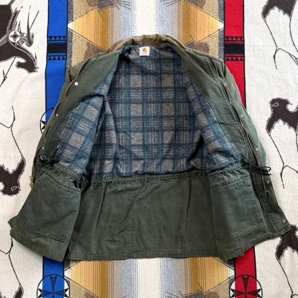 Carhartt VINTAGE Carhartt Jacket XL Green Chore Workwear Duster Style Plaid Lined 90s Mens Size US XL / EU 56 / 4 - 2 Thumbnail
