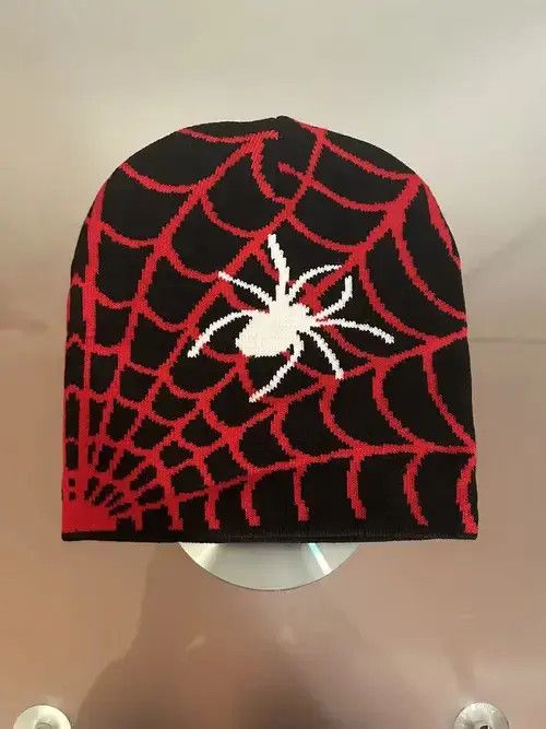 Other Y2K Spiderweb beanie (black red) Size ONE SIZE - 1 Thumbnail