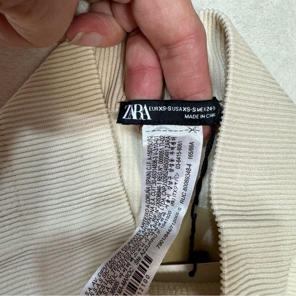 Zara NWT New ZARA Ivory Seamless Ribbed Leggings Size XS/S Size 25" / US 0 / IT 36 - 7 Thumbnail