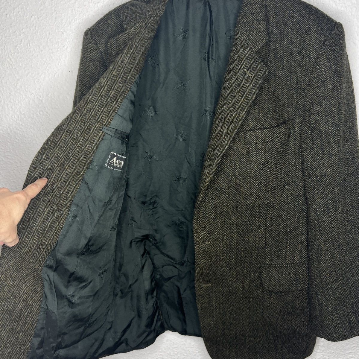 Burberry × Designer × Vintage Vintage Burberry Mens Wool Jacket Blazer Herringbone 90s Y2K Size US L / EU 52-54 / 3 - 7 Thumbnail