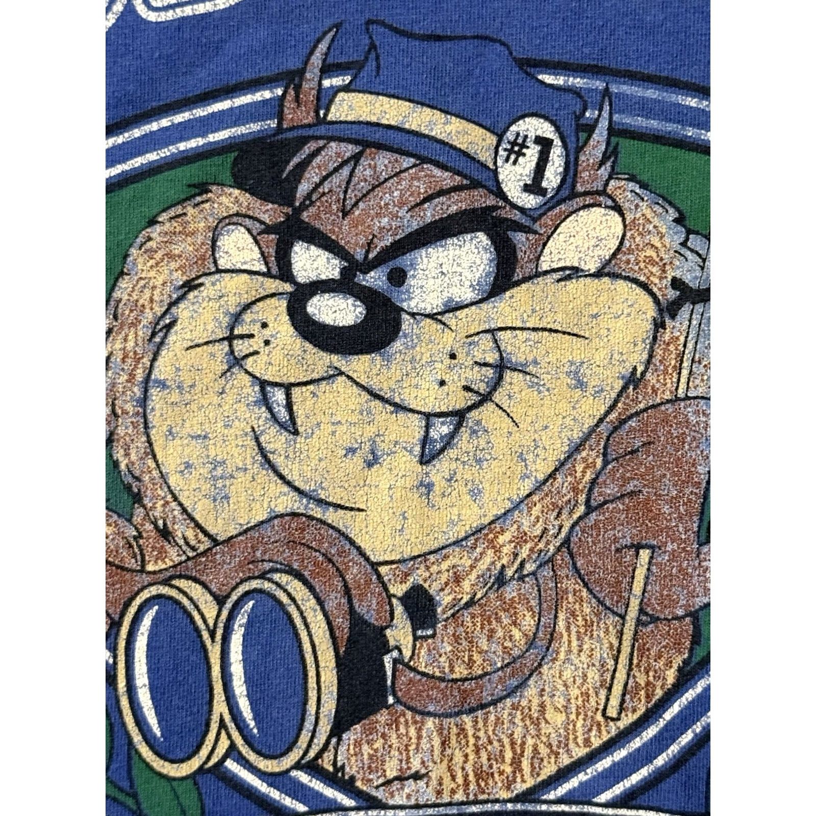 Velva Sheen VINTAGE URI Rams Taz Shirt XL Blue 90s Looney Tunes University USA SVG Velva Sheen Mens Shirt Size US XL / EU 56 / 4 - 4 Thumbnail