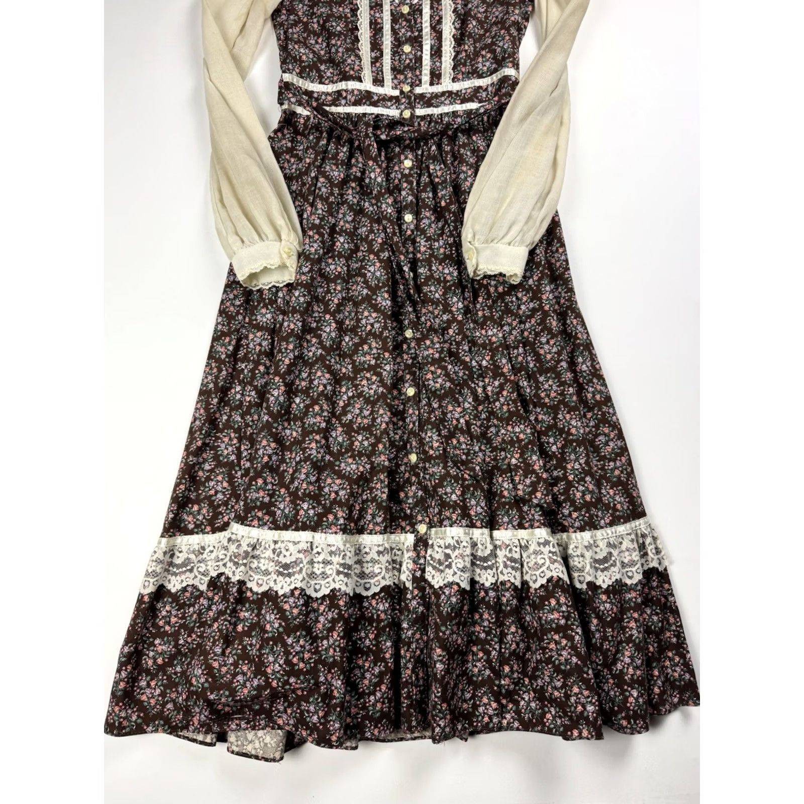 Vintage VINTAGE Gunne Sax Floral Dress Butterfly White Lace Women’s Size 7 Button Up Vtg Size M / US 6-8 / IT 42-44 - 2 Thumbnail