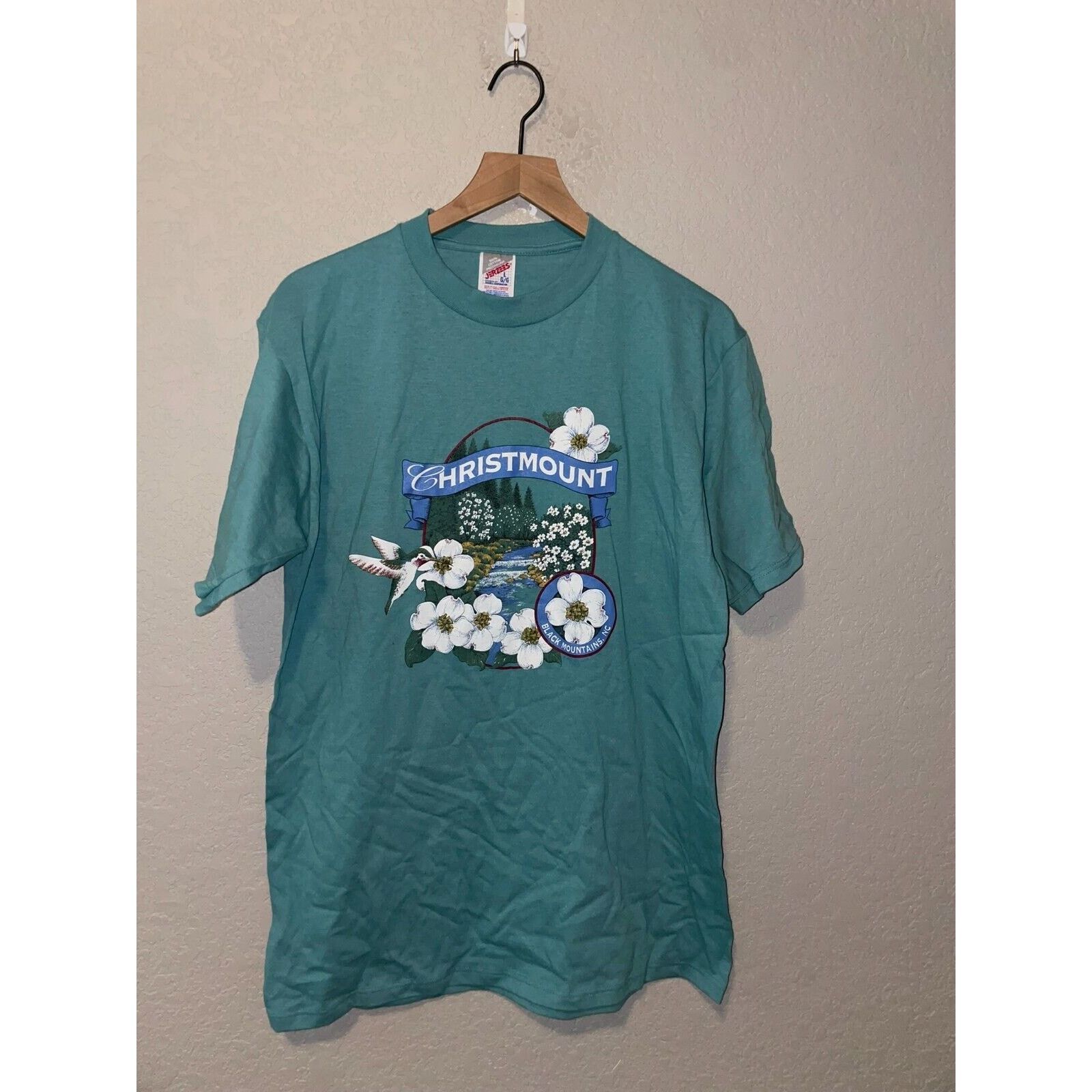 Jerzees Vintage Christmount Shirt Black Mountains NC Tee Large 90s Size US L / EU 52-54 / 3 - 1 Thumbnail