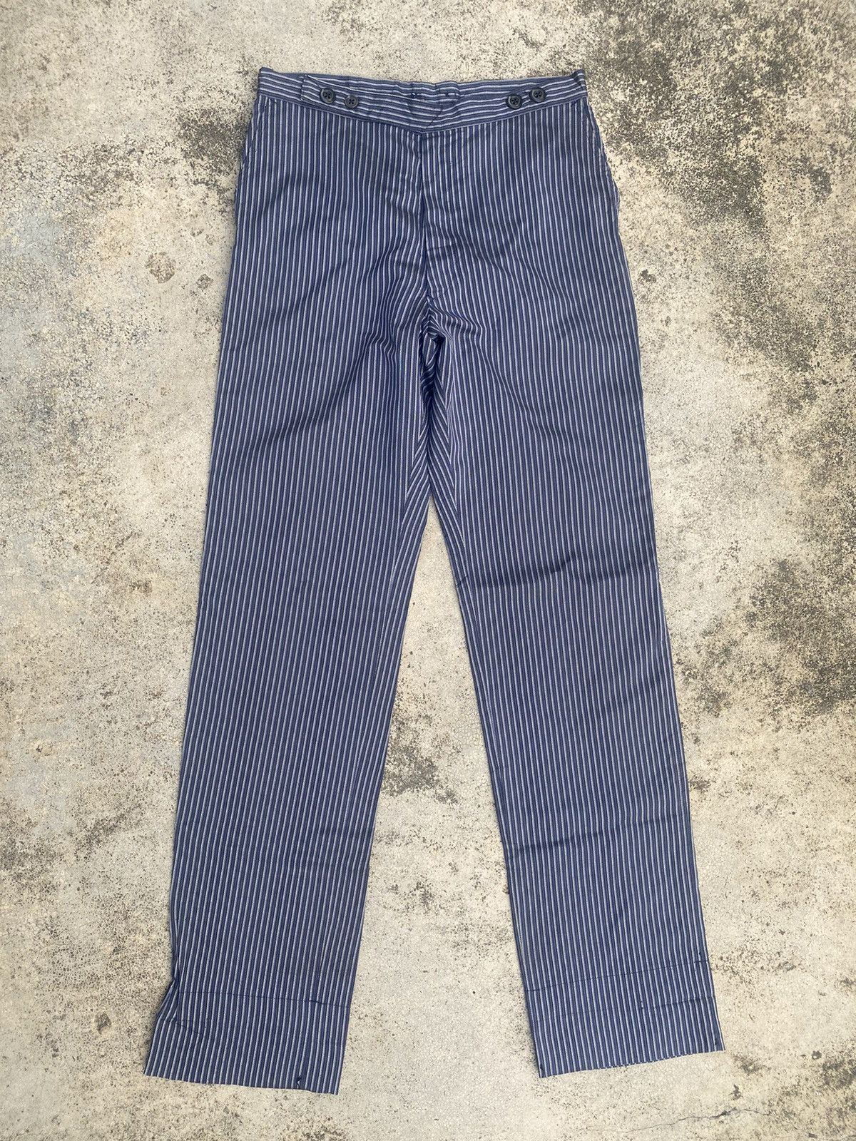 Japanese Brand × Yohji Yamamoto YohjiYamamoto Casual Pants Blue Stripes Size US 28 / EU 44 - 1 Thumbnail