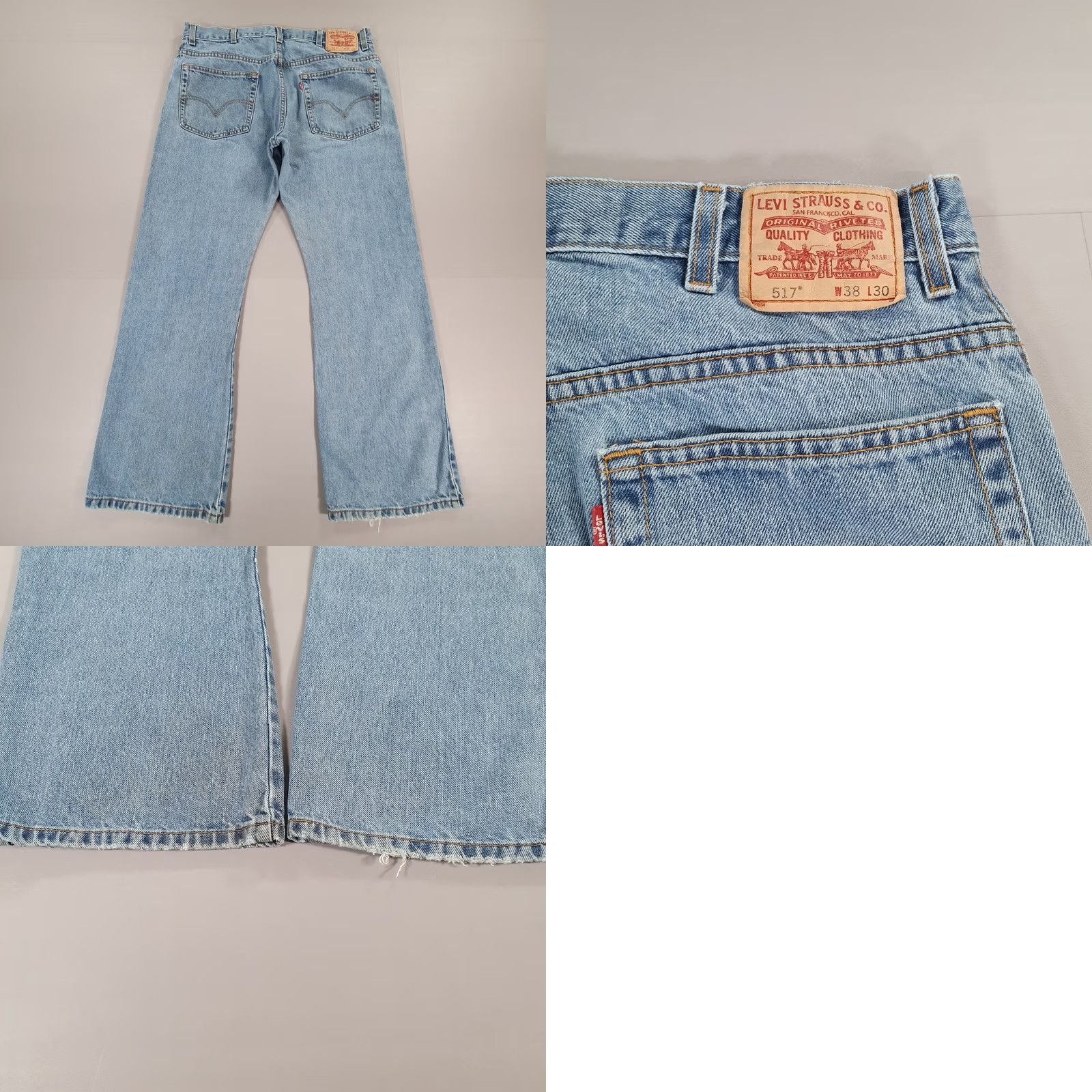 Levi's VINTAGE Levi's 517 Jeans Mens Blue W38 L30 Bootcut Zip Fly 100% Cotton Denim Jeans Men's 5-Pocket Bootcut N/A Size US 38 / EU 54 - 8 Thumbnail