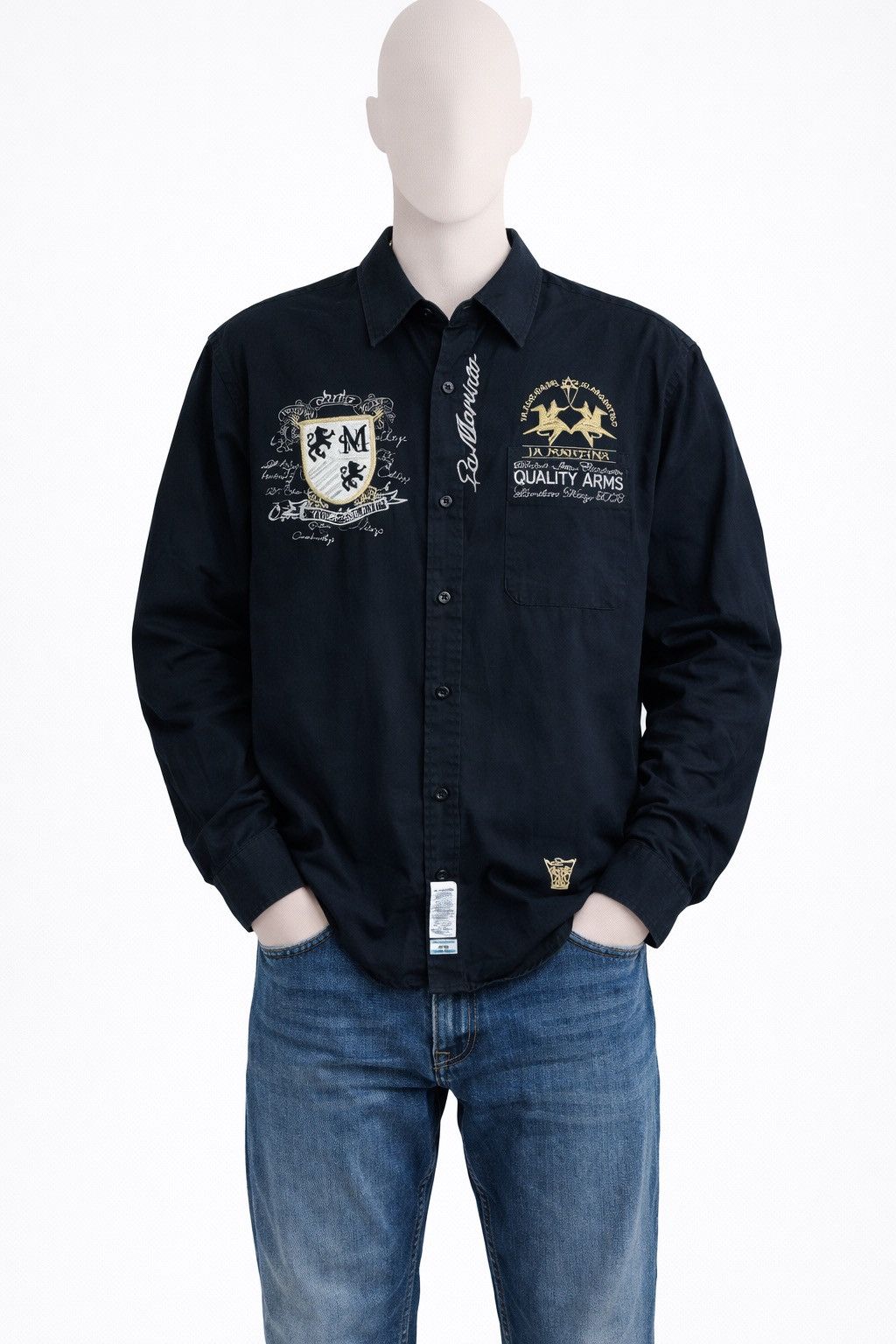 La Martina La Martina Black Luxury Big Pony Button Up Shirt Size M Size US M / EU 48-50 / 2 - 1 Thumbnail