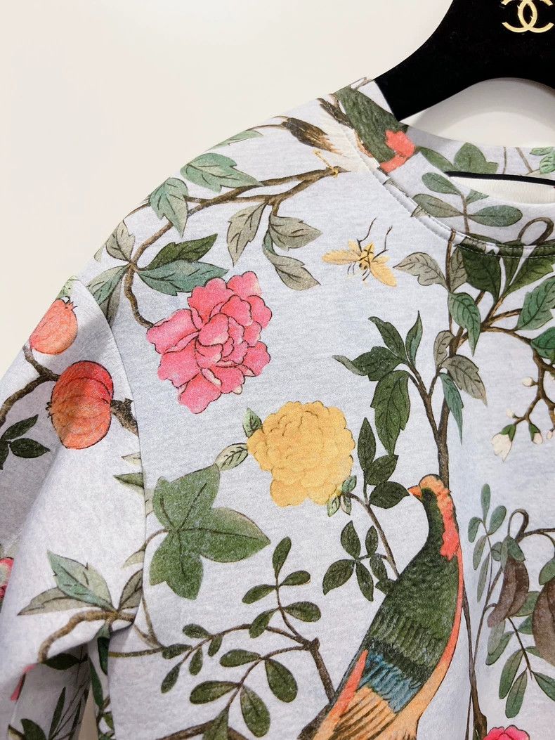 Gucci Gucci Flower and bird print sweatshirt top pullover 2504-Ne Size XXS / US 00 / IT 34 - 3 Thumbnail