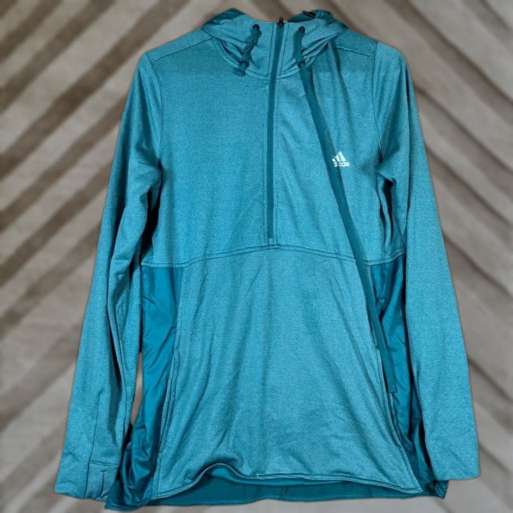 Adidas Adidas Womens Sweatshirt Green Climawarm Tech 1/2 Zip Pullover Hoodie Large Size L / US 10 / IT 46 - 1 Thumbnail
