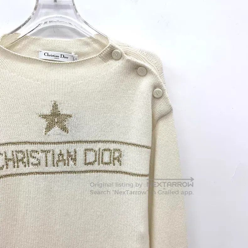 Dior Dior Beige five-pointed star logo letter inlaid cashmere r Size M / US 6-8 / IT 42-44 - 3 Thumbnail